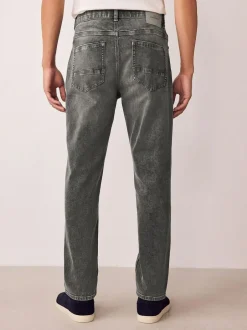 Next Regular Tapered Fit Authentic Stretch Denim Jeans Grey Clearance