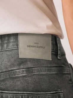 Next Regular Tapered Fit Authentic Stretch Denim Jeans Grey Clearance