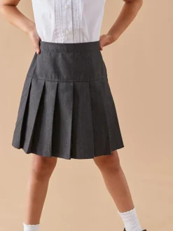 Next Grey Regular Waist 2 Pack Pleated School Skirts (3-16yrs) Sale