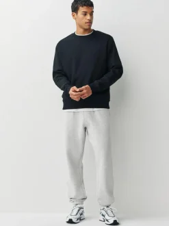 Next Relaxed Fit Slim Fit Brushback Heavyweight Joggers Grey