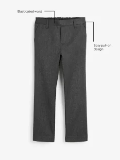 Next School Pull On Waist Straight Trousers (3-17yrs) Grey Hot