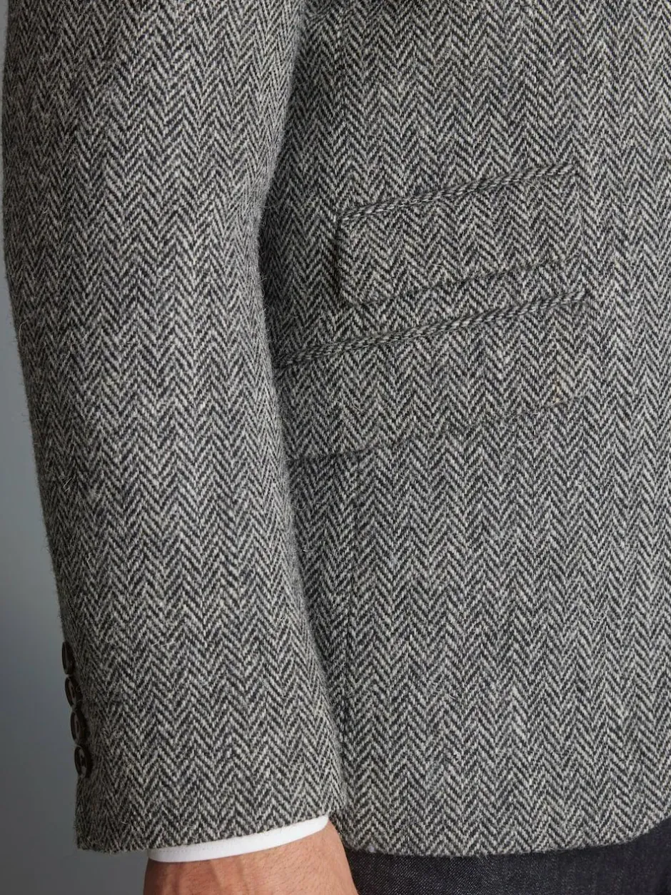 Next Signature Harris Tweed British Wool Blazer Grey Best
