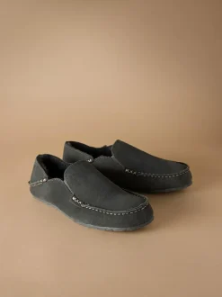 Next Signature Kickdown Suede Moccasin Slippers Grey Online