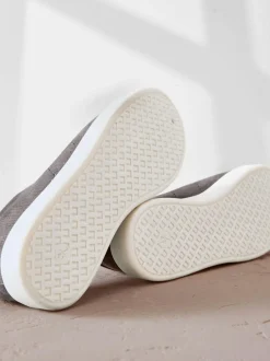 Next Signature Premium Leather Laceless Slip-On Trainers Grey Sale