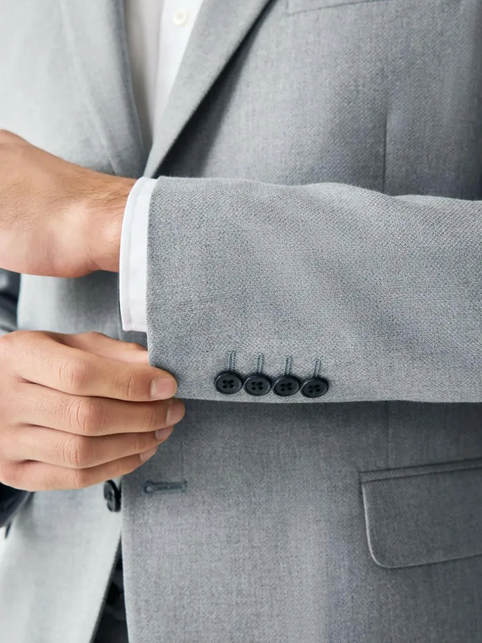Next Skinny Fit Textured Suit Jacket Grey Hot