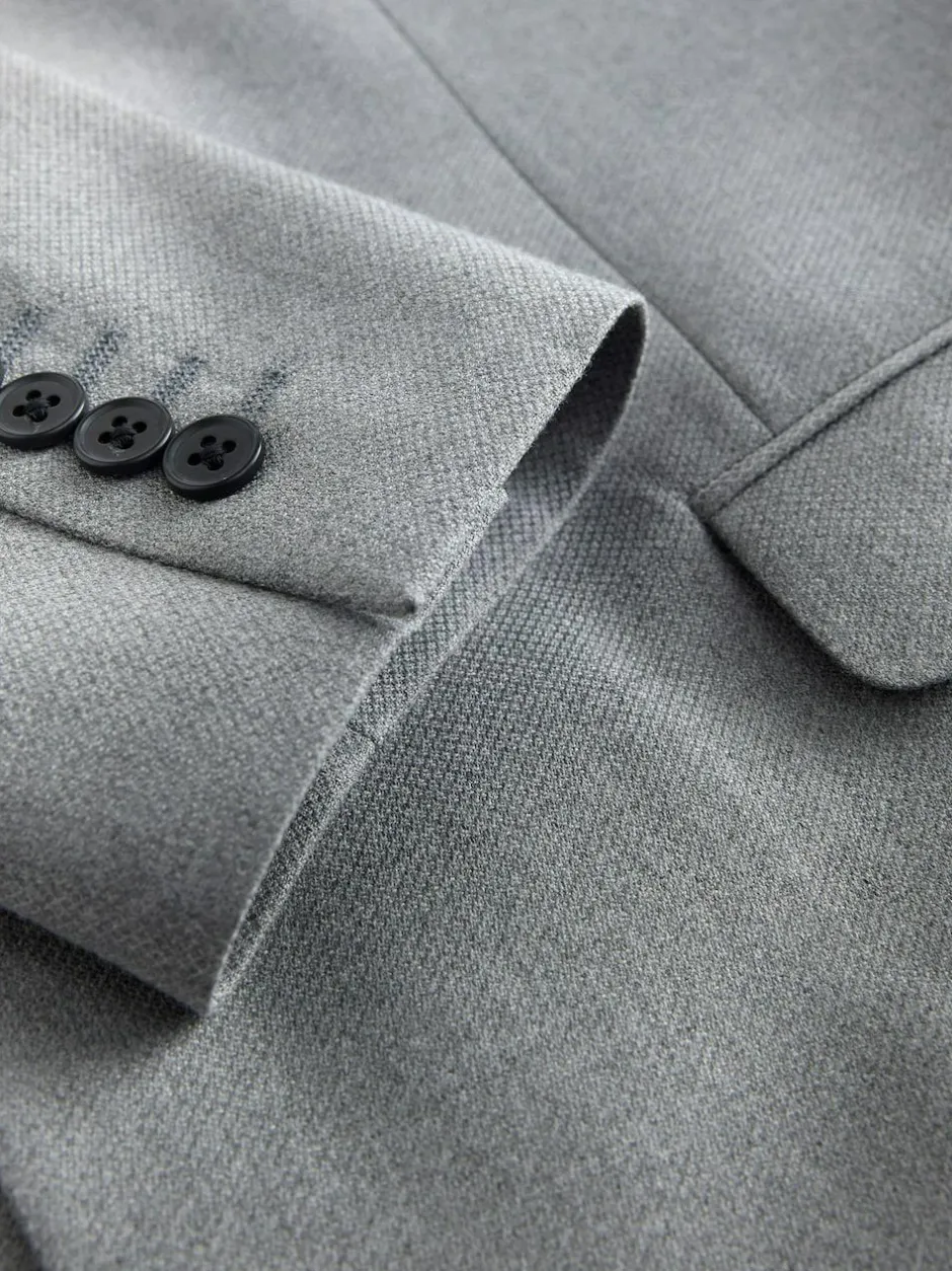 Next Skinny Fit Textured Suit Jacket Grey Hot