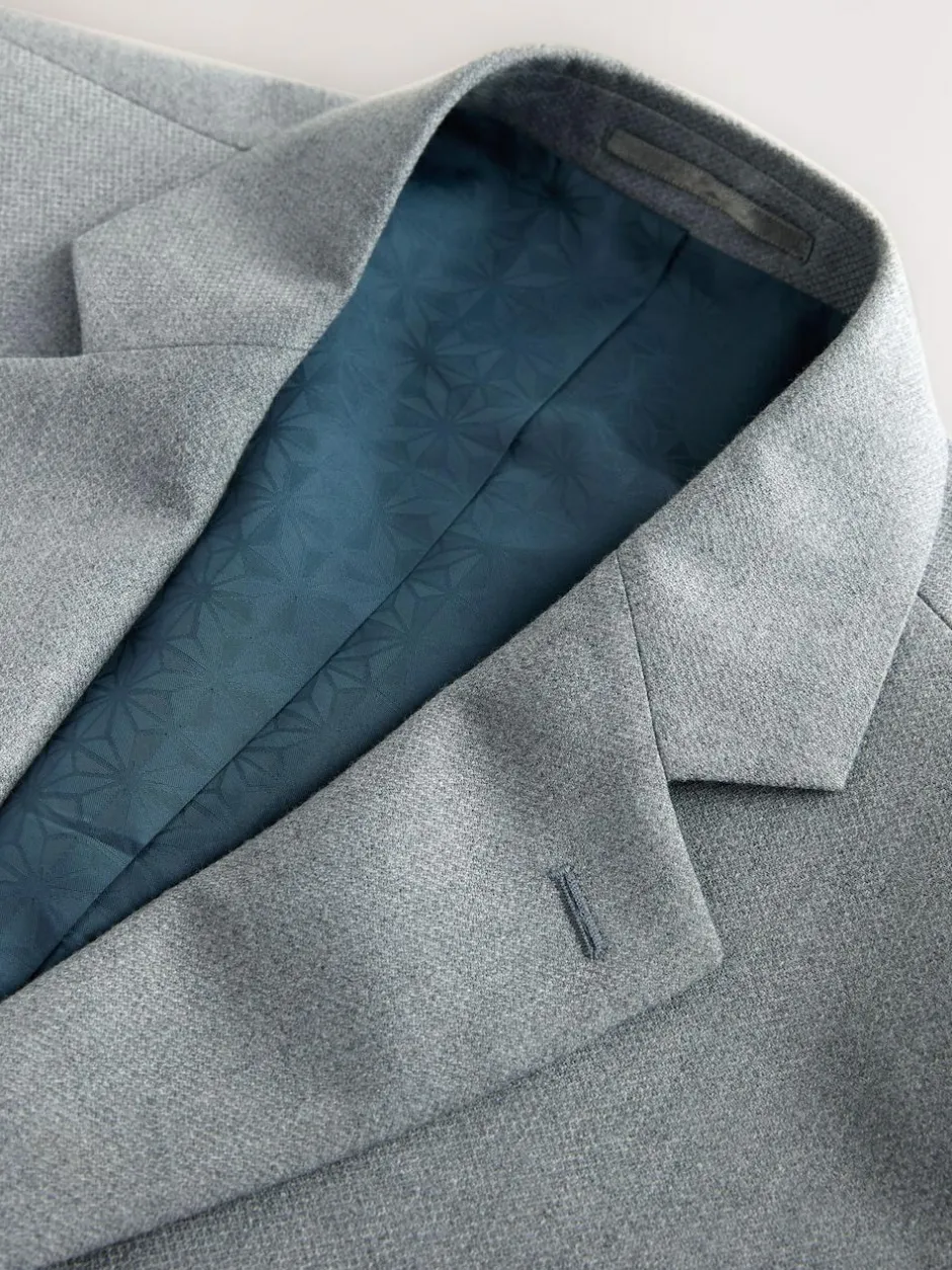 Next Skinny Fit Textured Suit Jacket Grey Hot