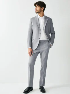 Next Skinny Fit Textured Suit Trousers Grey