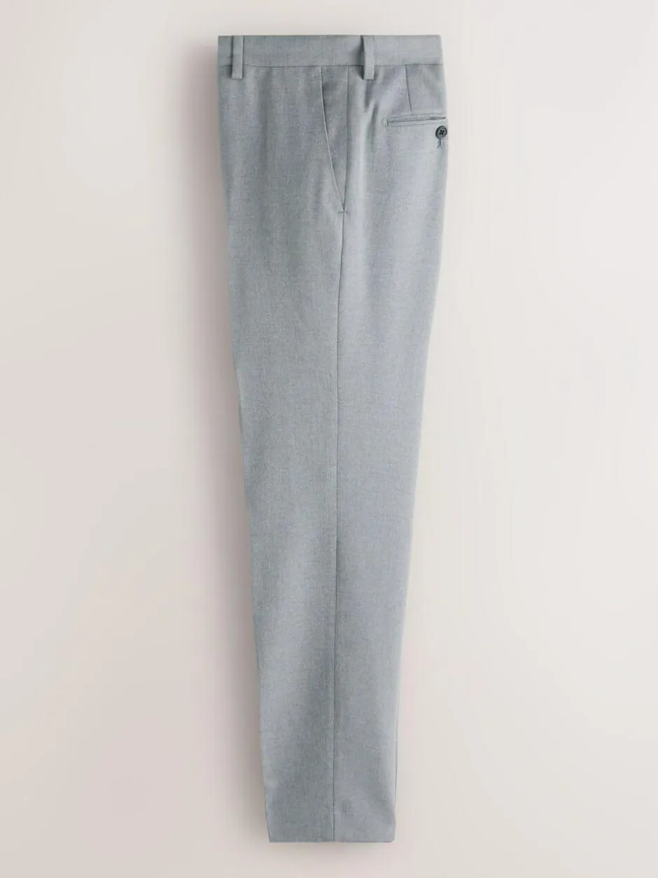 Next Skinny Fit Textured Suit Trousers Grey
