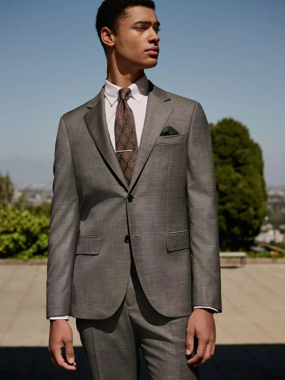 Next Slim Fit Signature Cerutti 100% Italian Wool Suit Jacket Grey Best