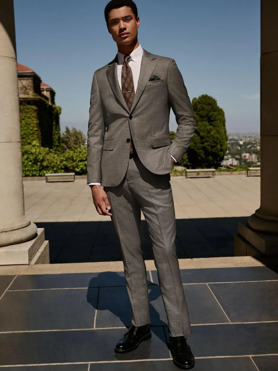 Next Slim Fit Signature Cerutti 100% Italian Wool Suit Jacket Grey Best