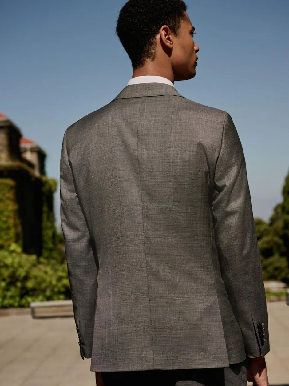 Next Slim Fit Signature Cerutti 100% Italian Wool Suit Jacket Grey Best