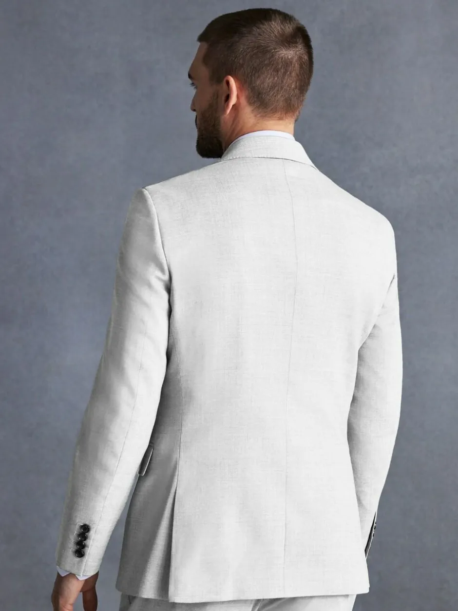 Next Slim Fit Signature Tollegno Italian Wool Textured Suit Jacket Grey Online