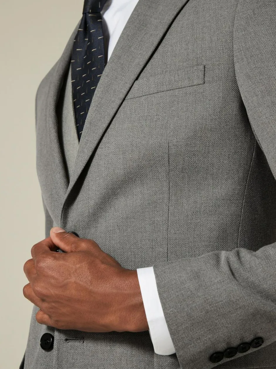 Next Grey Slim Fit Textured Suit Jacket