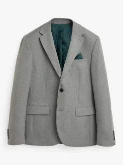 Next Grey Slim Fit Textured Suit Jacket