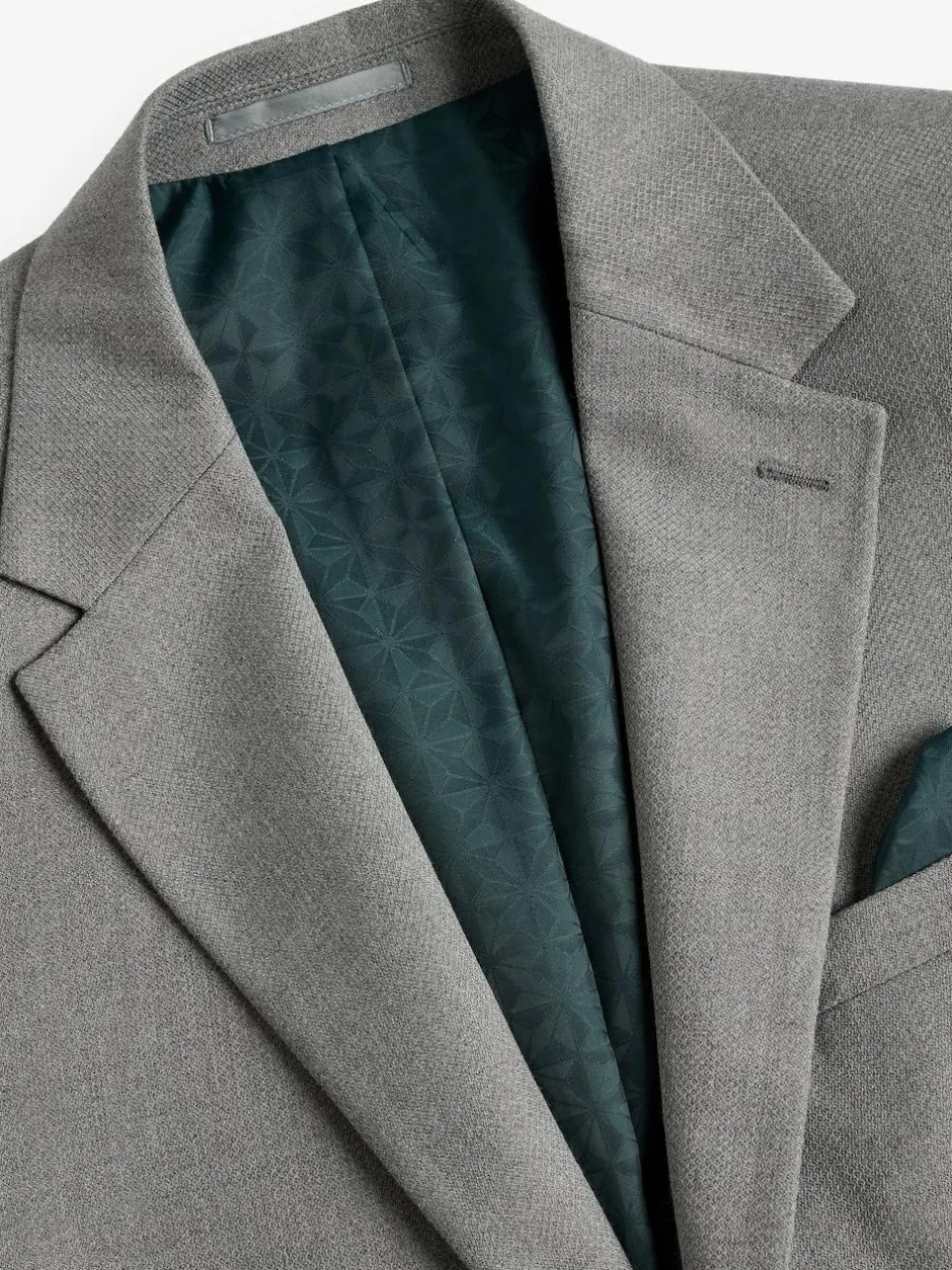Next Grey Slim Fit Textured Suit Jacket