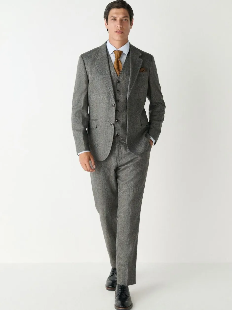 Next Grey Slim Fit Wool Blend Herringbone Stripe Suit Waistcoat New