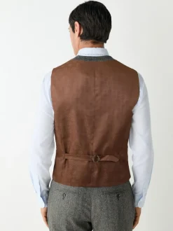 Next Grey Slim Fit Wool Blend Herringbone Stripe Suit Waistcoat New