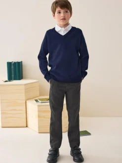 Next Slim Waist School Formal Trousers (3-17yrs) Grey Hot