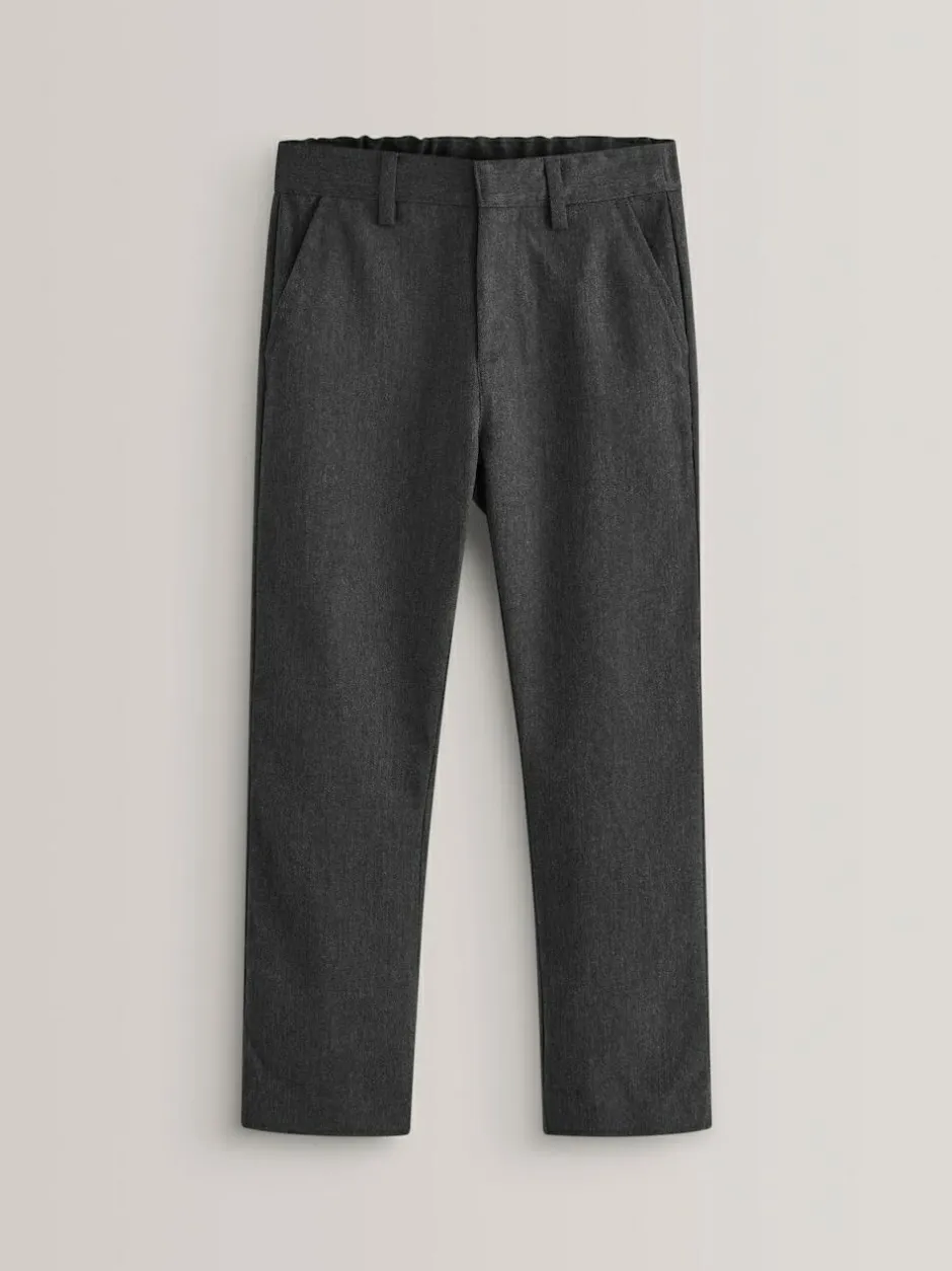 Next Slim Waist Straight Leg School Trousers (3-17yrs) Grey Best