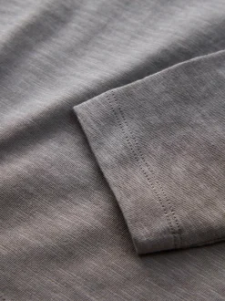 Next Grey Slogan Long Sleeves Semi Plain T-Shirt (3mths-7yrs) Discount