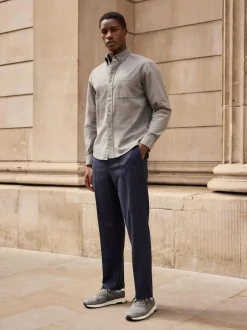 Next Grey Soft Touch Oxford Long Sleeve Shirt