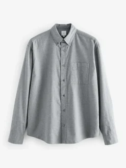 Next Grey Soft Touch Oxford Long Sleeve Shirt