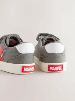 Next Grey Standard Fit (F) Spiderman Touch Fastening Elastic Lace Trainers Best