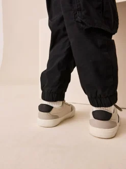 Next Grey Standard Fit (F) Touch Fastening Elastic Lace Trainers Clearance
