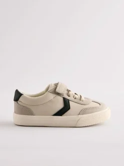 Next Grey Standard Fit (F) Touch Fastening Elastic Lace Trainers Clearance