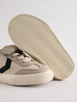 Next Grey Standard Fit (F) Touch Fastening Elastic Lace Trainers Clearance