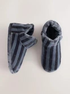 Next Boot Slippers Grey Stripe Sale