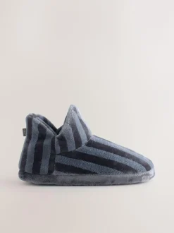 Next Boot Slippers Grey Stripe Sale