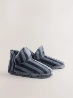 Next Boot Slippers Grey Stripe Sale