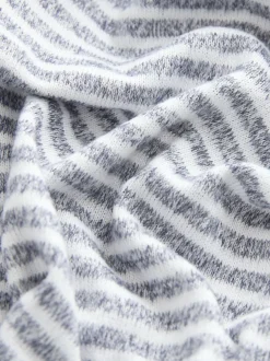 Next Cosy Lightweight Dressing Gown Grey Stripe Sale