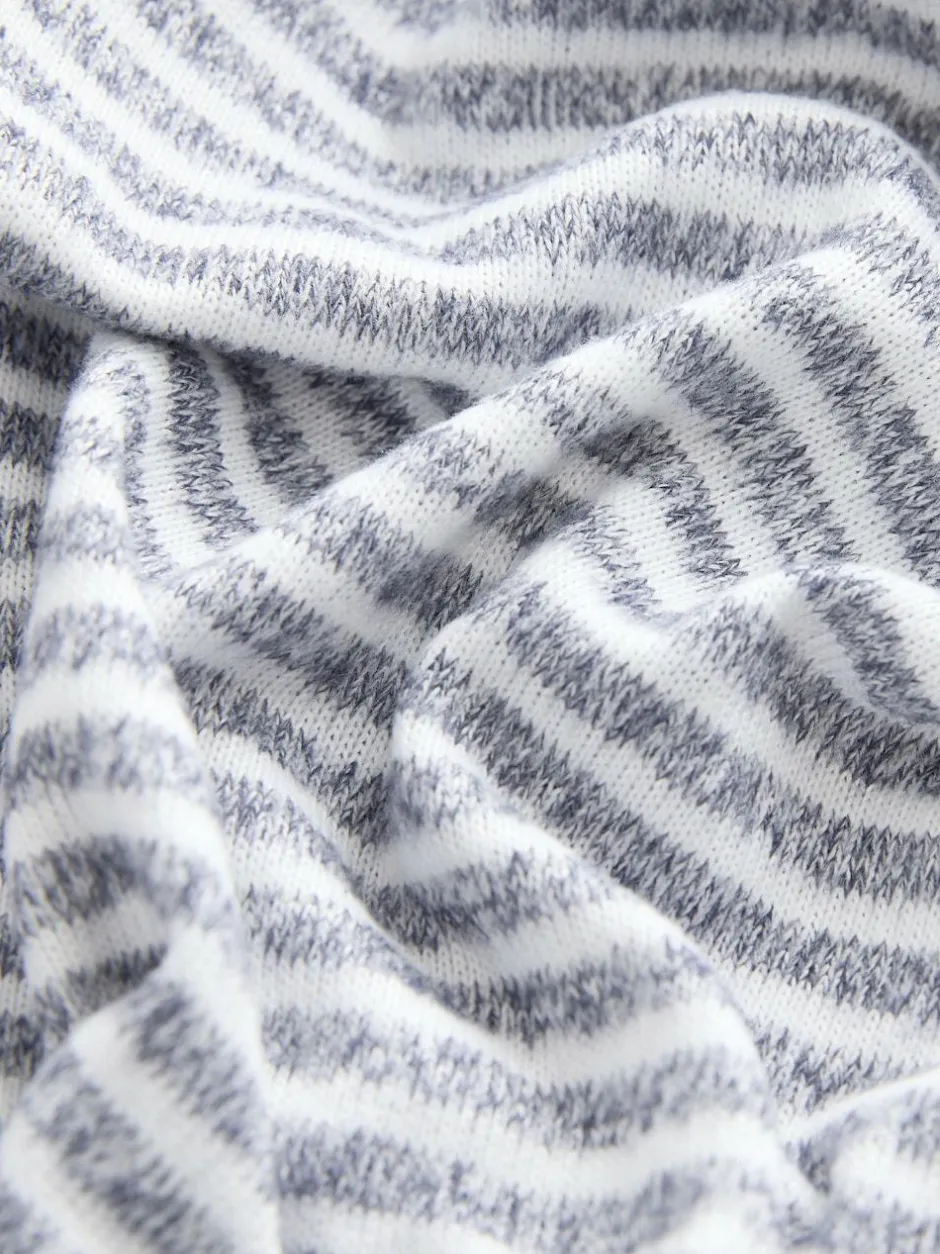 Next Cosy Lightweight Dressing Gown Grey Stripe Sale