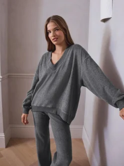Next STUDIO Fleece Tunic & Joggers Set Grey Discount
