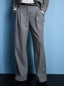 Next Tabitha Simmons X Wool Blend Wide Leg Trousers Grey
