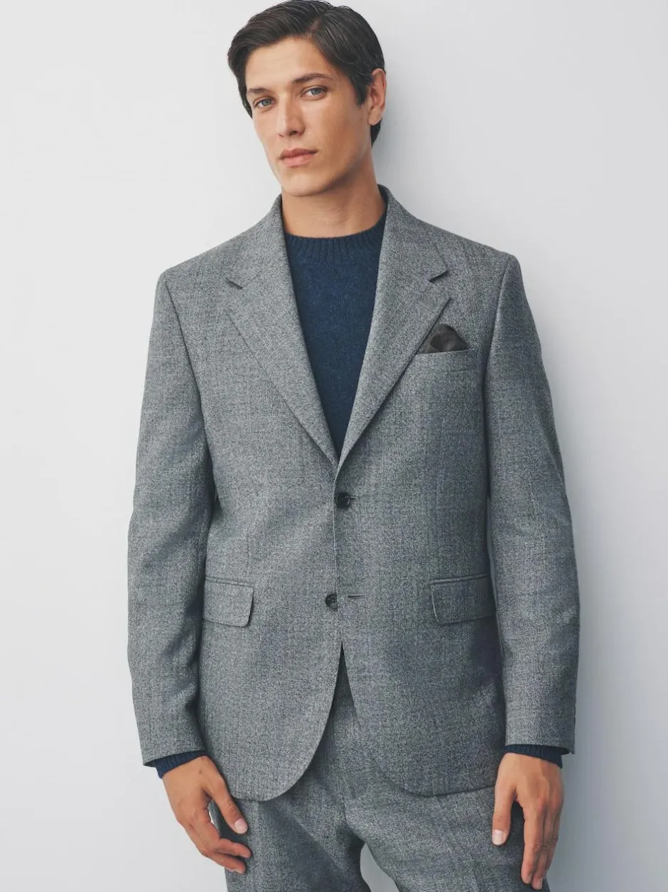Next Tailored Fit Merino Wool Blend Suit Jacket Grey