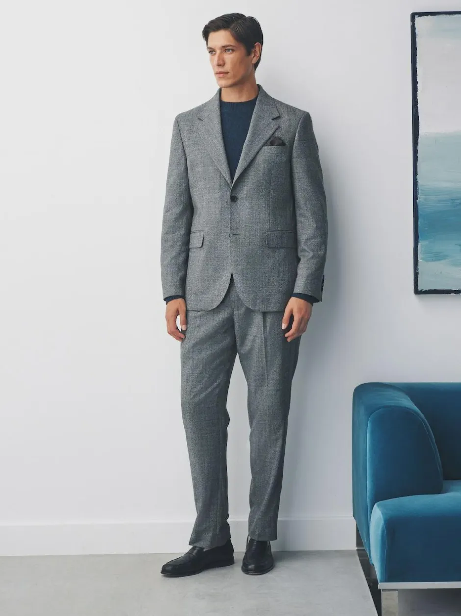 Next Tailored Fit Merino Wool Blend Suit Jacket Grey