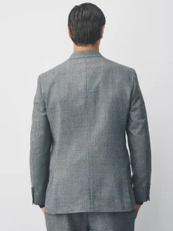 Next Tailored Fit Merino Wool Blend Suit Jacket Grey