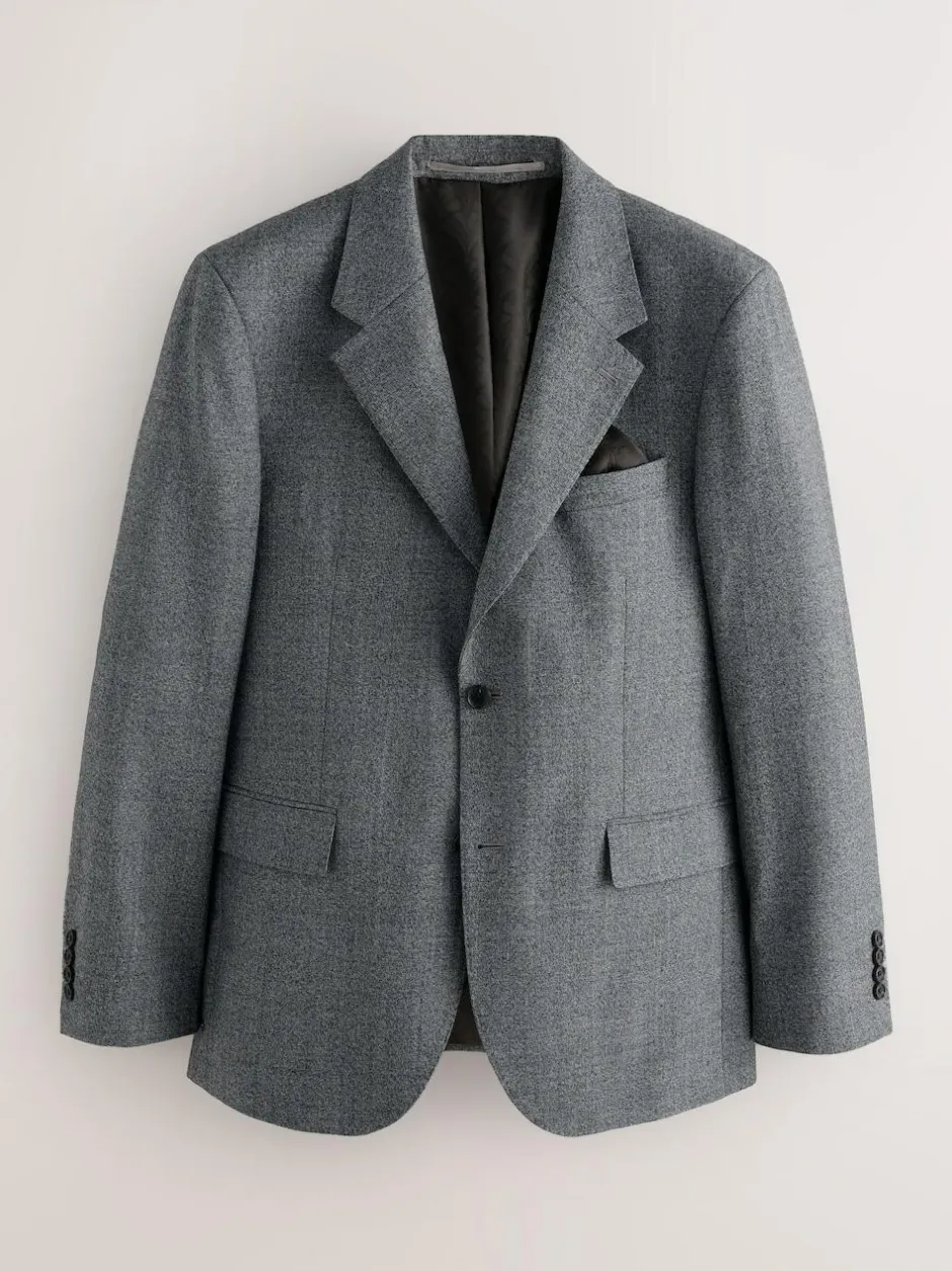Next Tailored Fit Merino Wool Blend Suit Jacket Grey