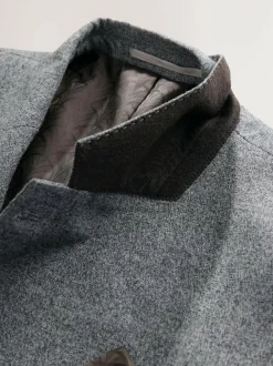Next Tailored Fit Merino Wool Blend Suit Jacket Grey