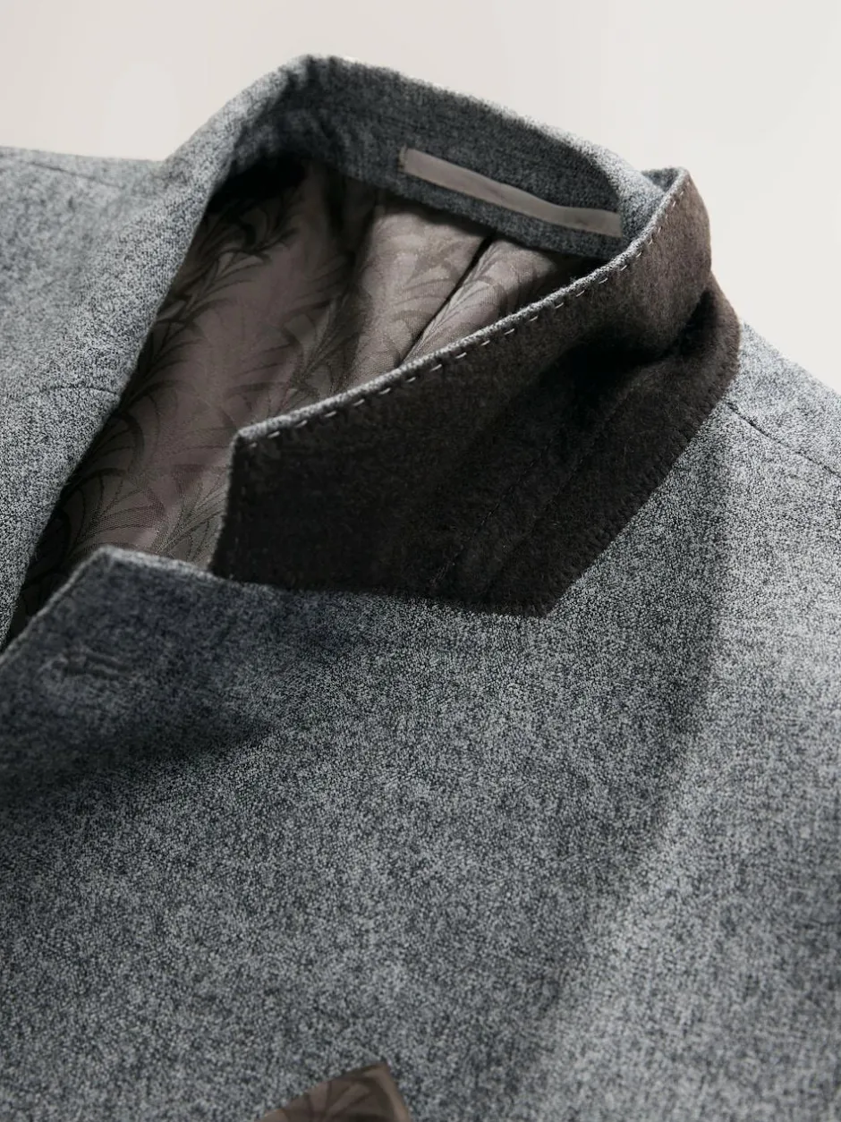 Next Tailored Fit Merino Wool Blend Suit Jacket Grey