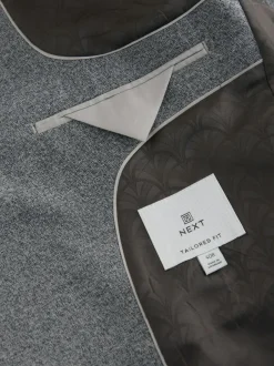 Next Tailored Fit Merino Wool Blend Suit Jacket Grey
