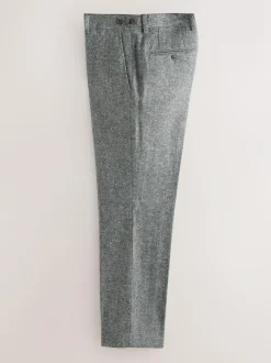 Next Tailored Fit Signature Abraham Moon 100% British Wool Donegal Suit Trousers Grey Clearance