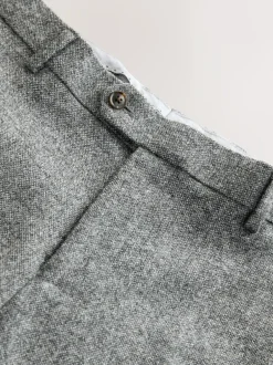 Next Tailored Fit Signature Abraham Moon 100% British Wool Donegal Suit Trousers Grey Clearance