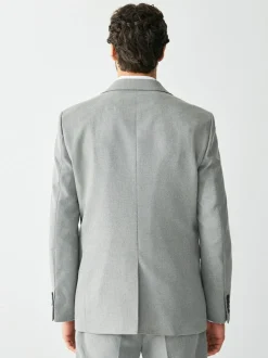 Next Tailored Fit Textured Suit Jacket Grey Online