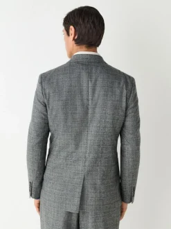 Next Grey Tailored Fit Wool Blend Check Texture Suit Jacket New