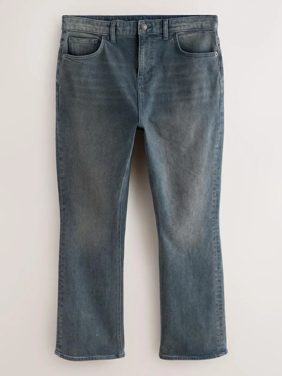 Next Bootcut Vintage Wash Denim Jeans Grey Tint Discount